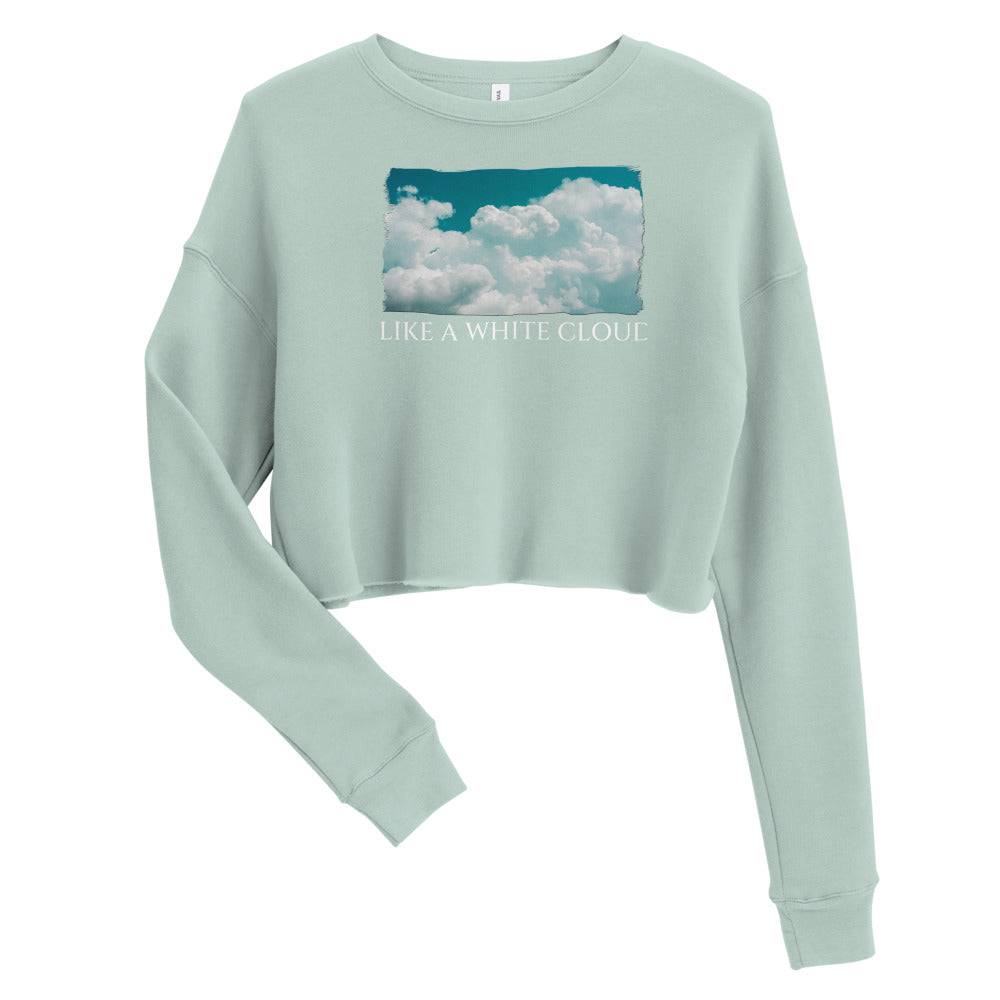 Crop Sweatshirt/Like A White Cloud/Personalized - Enet Images