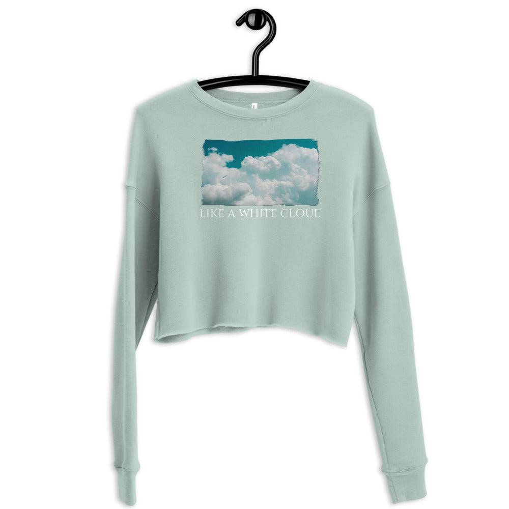 Crop Sweatshirt/Like A White Cloud/Personalized - Enet Images