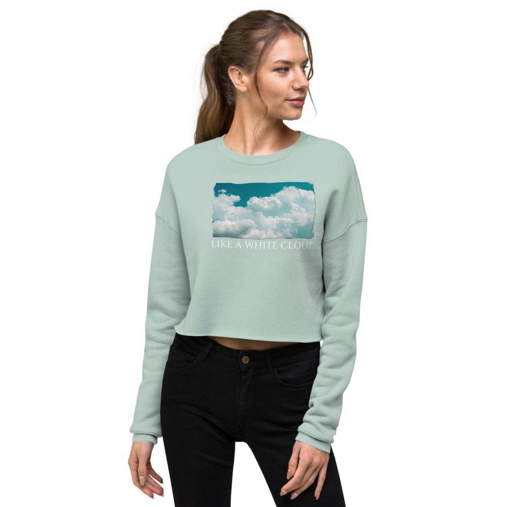 Crop Sweatshirt/Like A White Cloud/Personalized - Enet Images