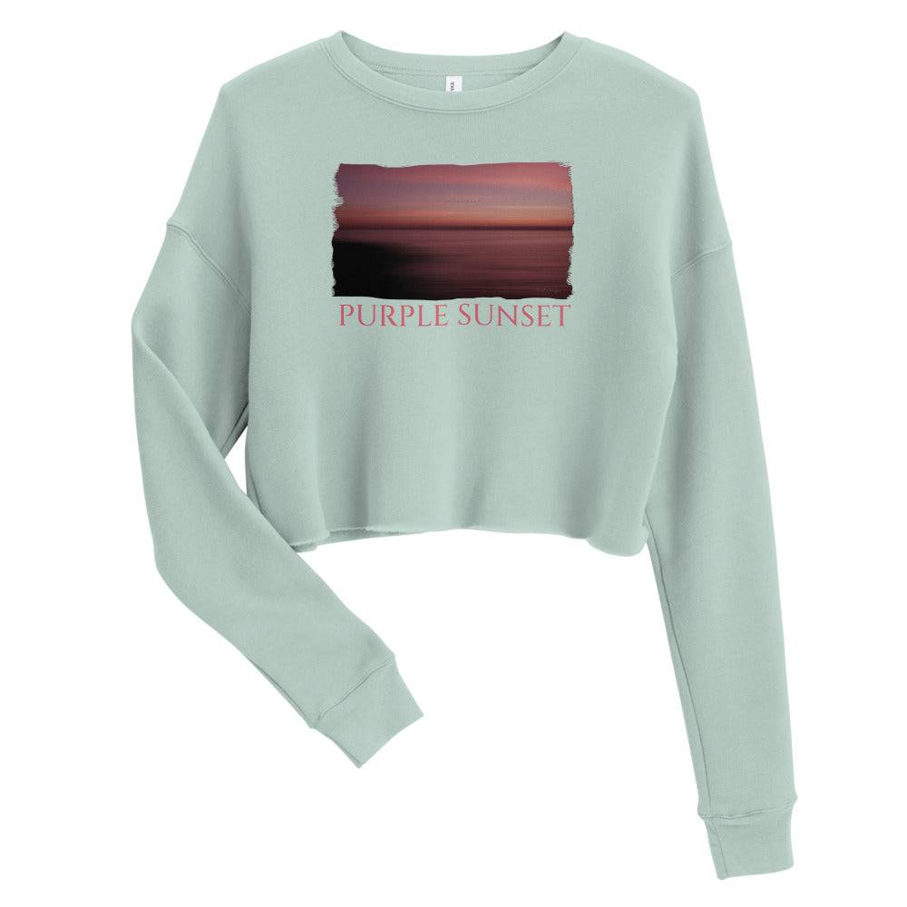 Crop Sweatshirt/Purple Sunset/Personalized - Enet Images