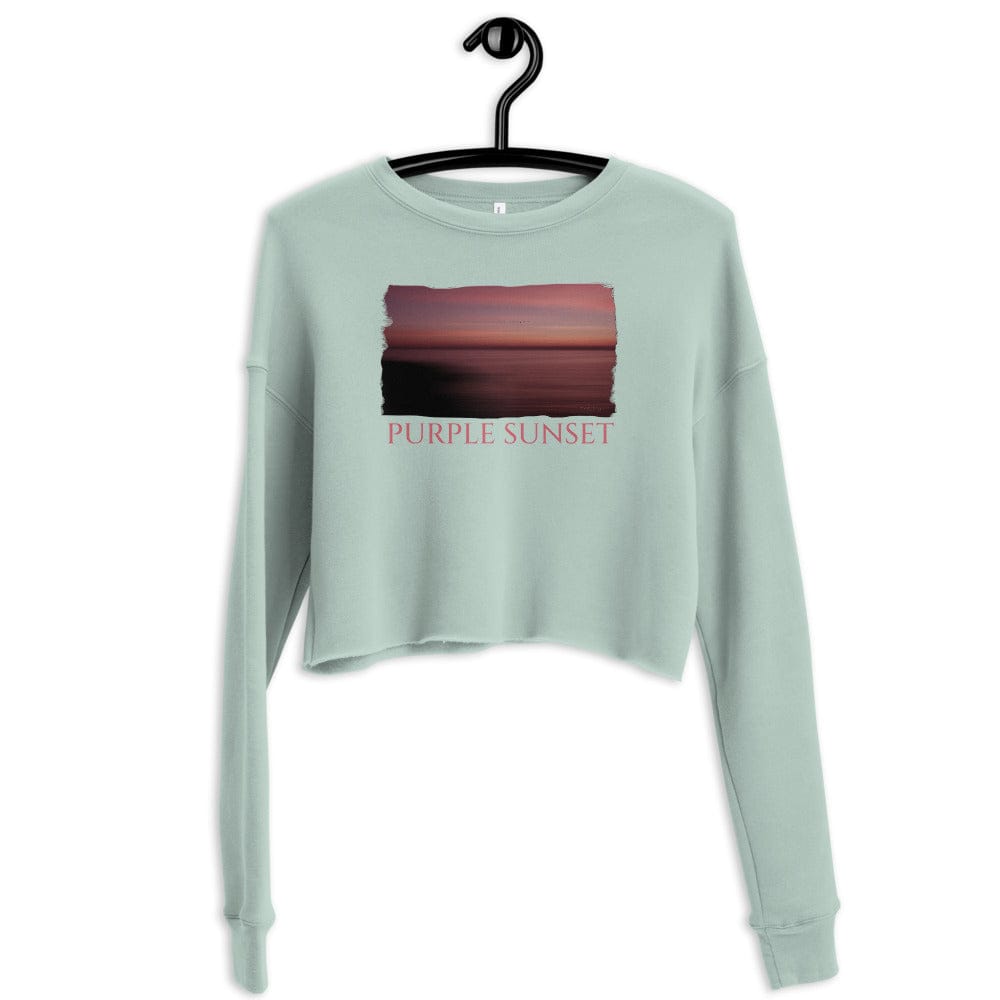 Crop Sweatshirt/Purple Sunset/Personalized - Enet Images