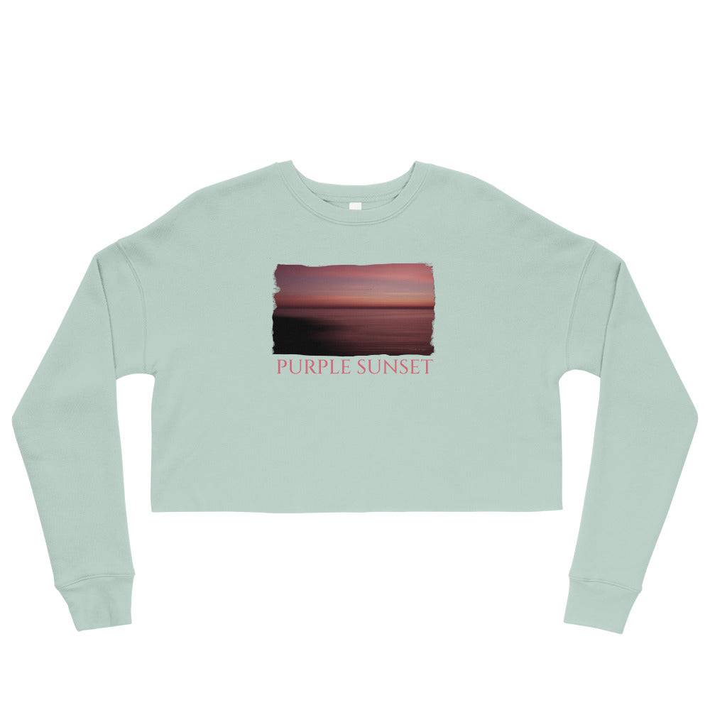 Crop Sweatshirt/Purple Sunset/Personalized - Enet Images