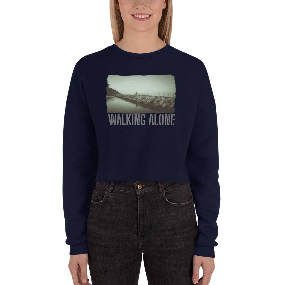 Crop Sweatshirt/Walking Alone/Personalized - Enet Images