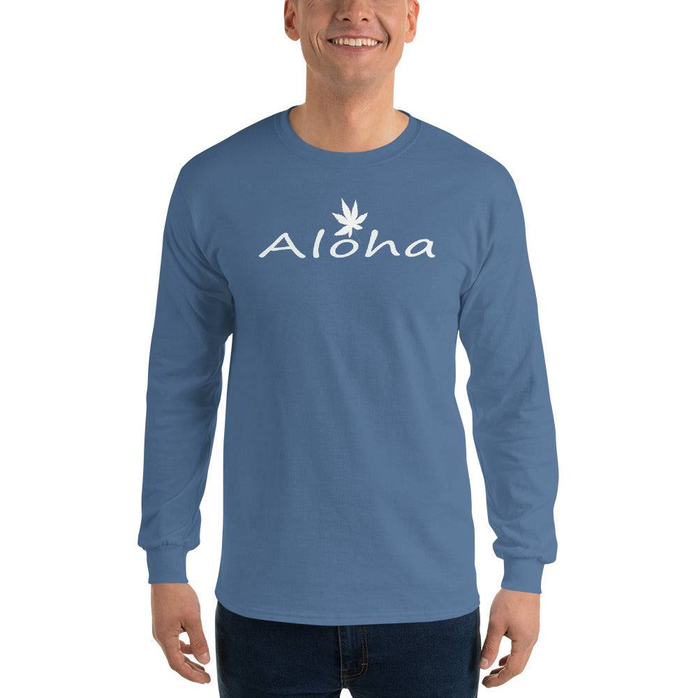 Men’s Long Sleeve Shirt/Aloha White - Enet Images