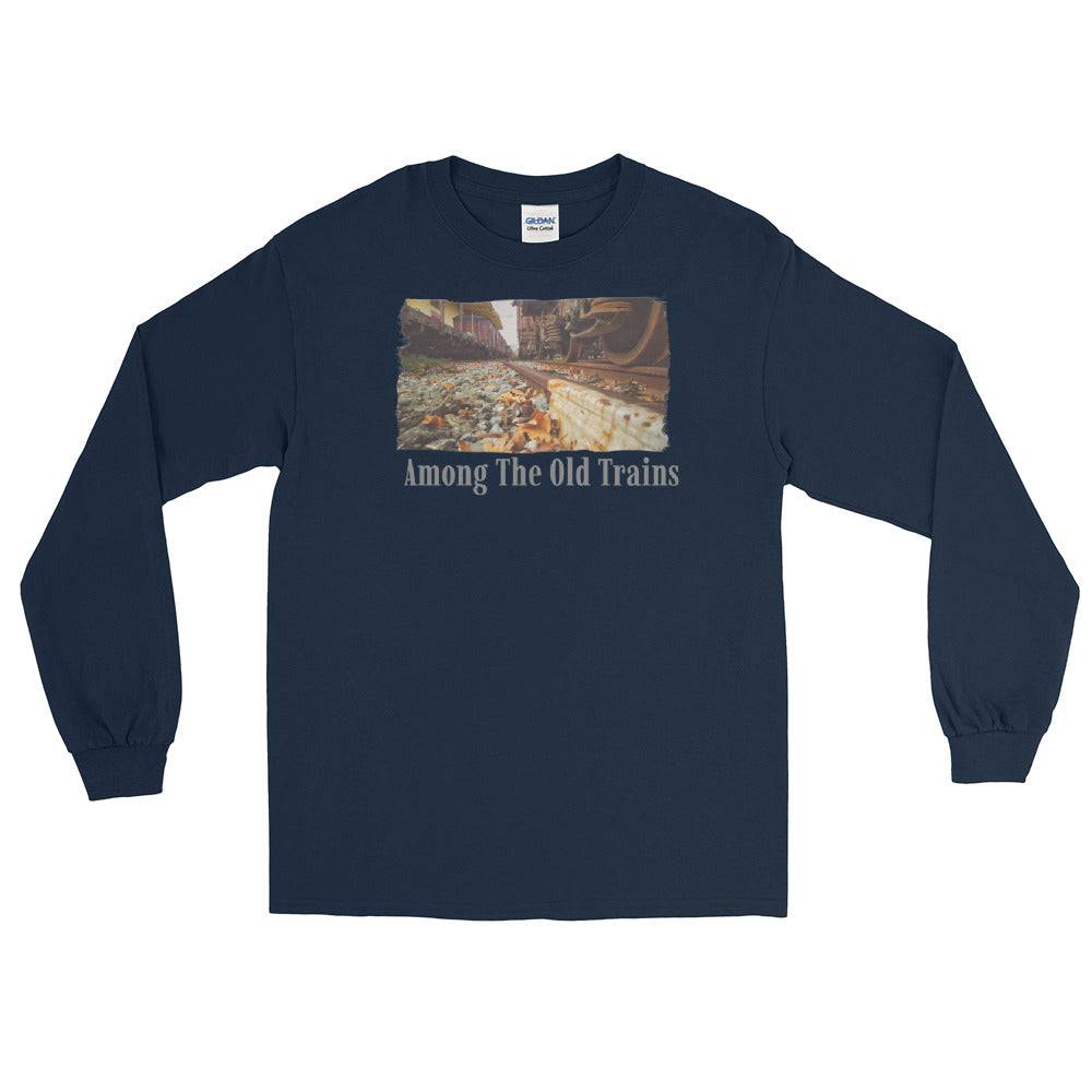 Men’s Long Sleeve Shirt/Among The Old Trains - Enet Images