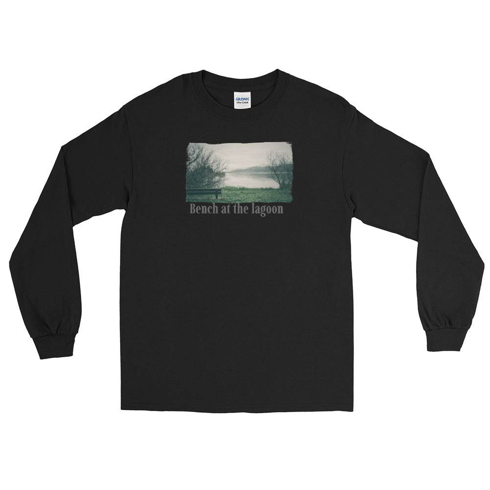 Men’s Long Sleeve Shirt/Bench At The Lagoon/Personalized - Enet Images