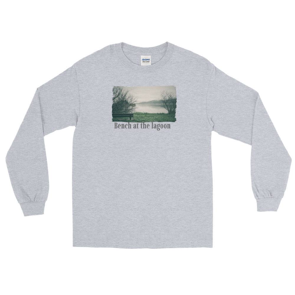 Men’s Long Sleeve Shirt/Bench At The Lagoon/Personalized - Enet Images