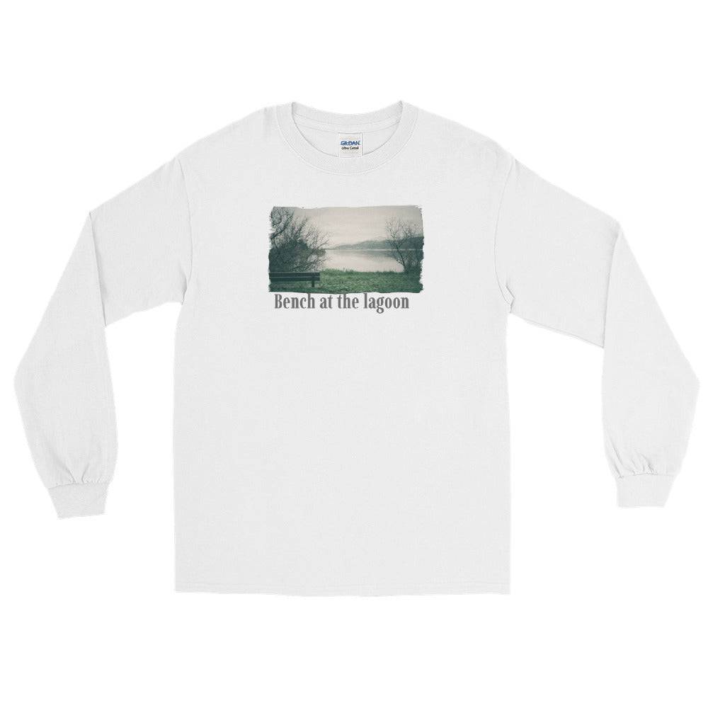 Men’s Long Sleeve Shirt/Bench At The Lagoon/Personalized - Enet Images