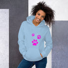 Unisex Hoodie/Three Pet Prints Fushia - Enet Images