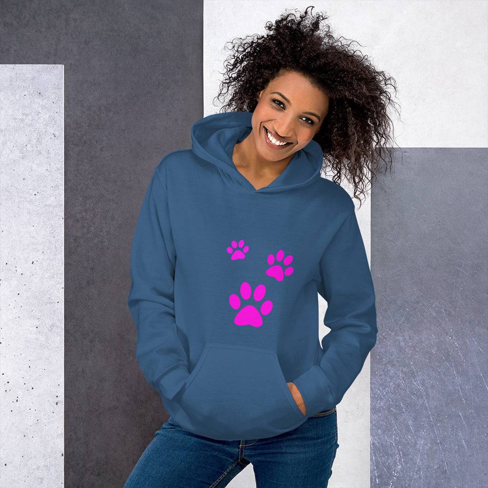 Unisex Hoodie/Three Pet Prints Fushia - Enet Images