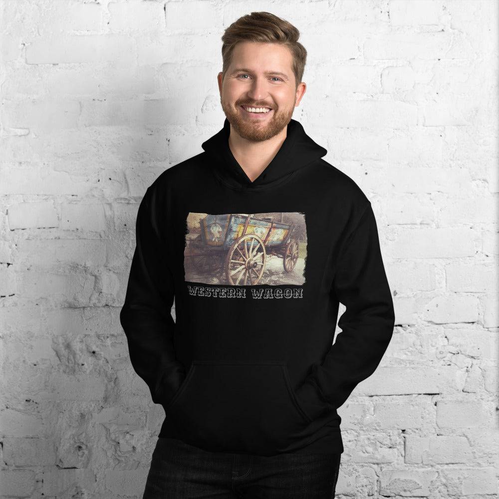 Unisex Hoodie/Western Wagon Colored/Personalized - Enet Images