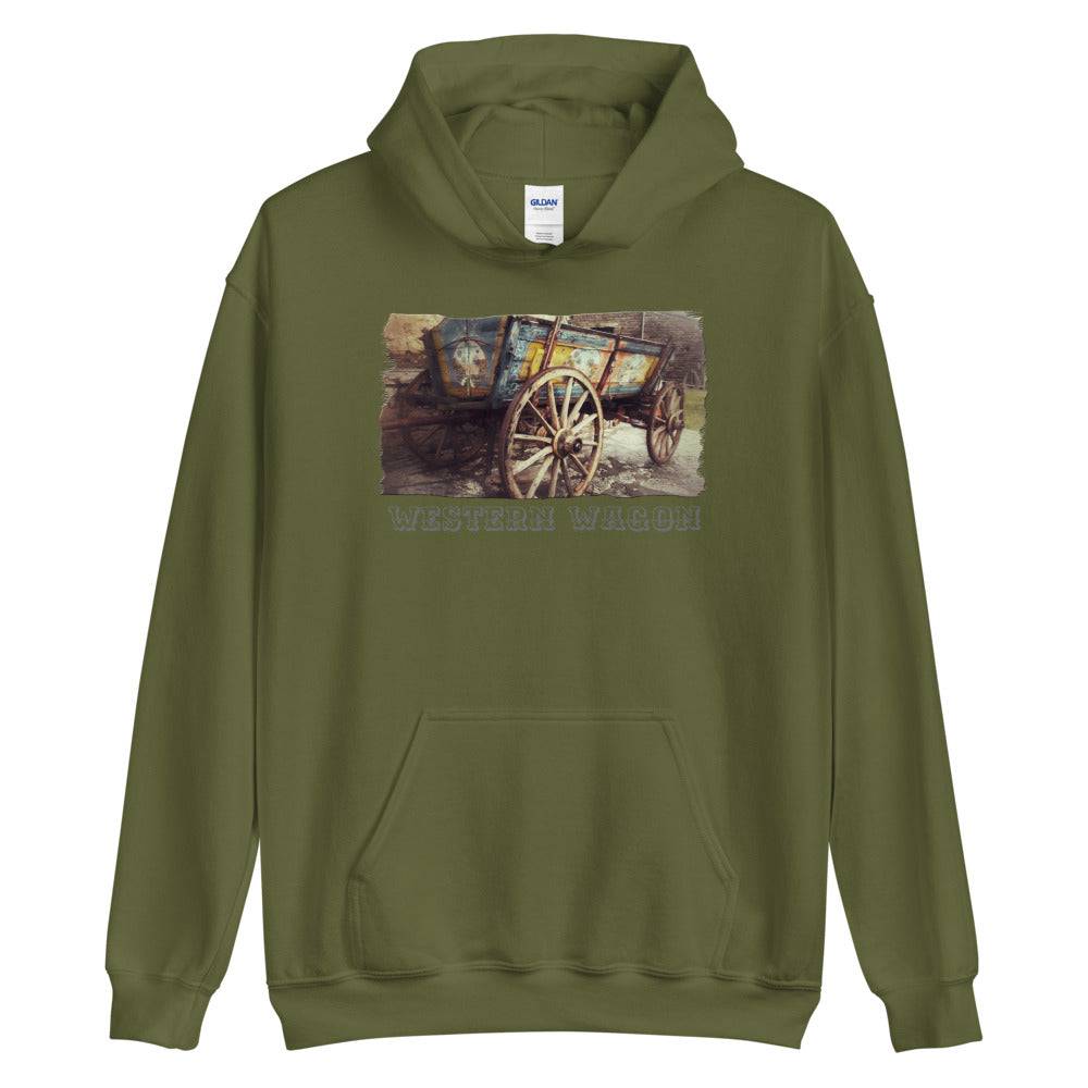 Unisex Hoodie/Western Wagon Colored/Personalized - Enet Images