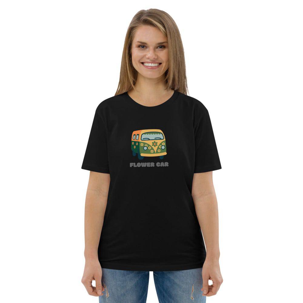 Unisex organic cotton t-shirt/Flower Car/Personalized - Enet Images