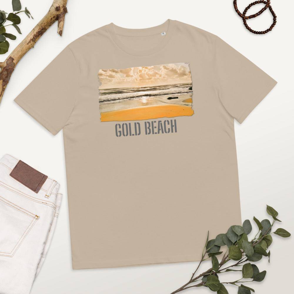 Unisex organic cotton t-shirt/Gold Beach/Personalized - Enet Images