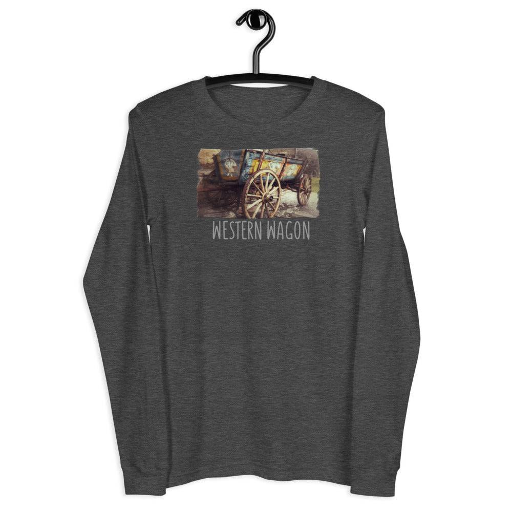 Unisex Long Sleeve Tee/Western Wagon/Personalized - Enet Images