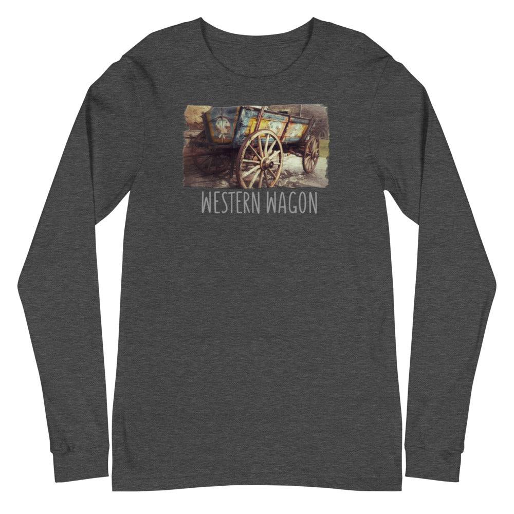Unisex Long Sleeve Tee/Western Wagon/Personalized - Enet Images
