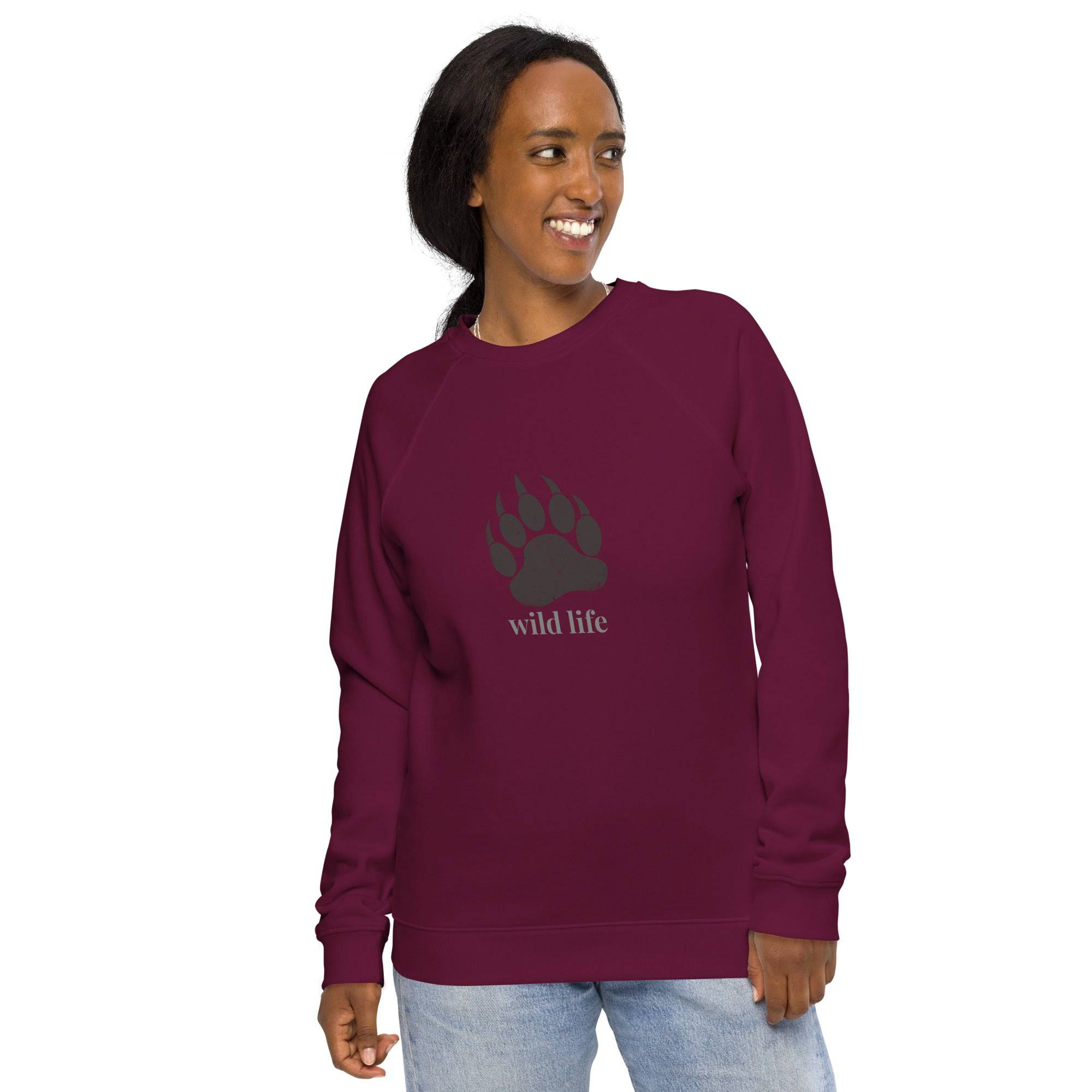 Unisex organic sweatshirt/Bear-Paw-Wild-Life - Enet Images