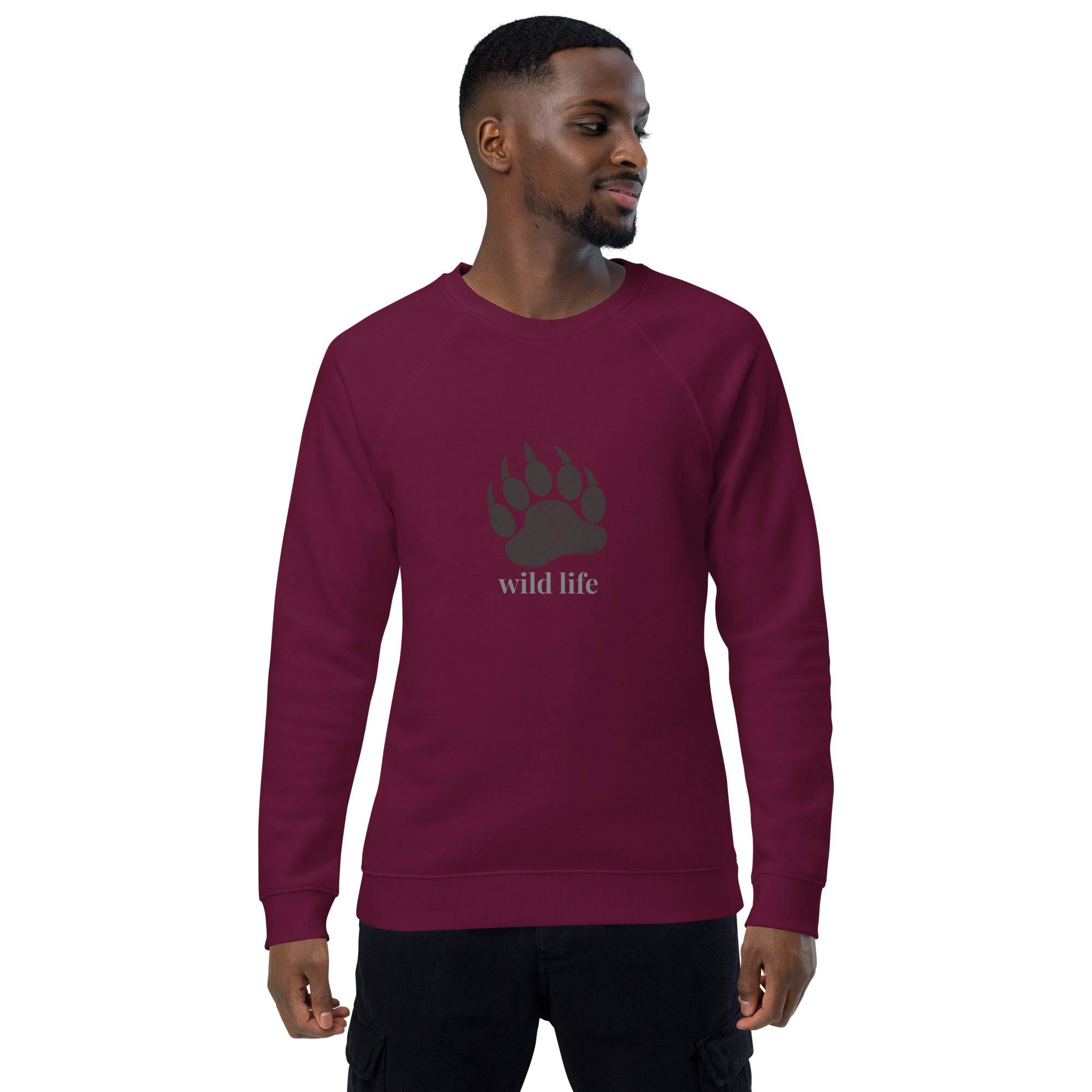 Unisex organic sweatshirt/Bear-Paw-Wild-Life - Enet Images