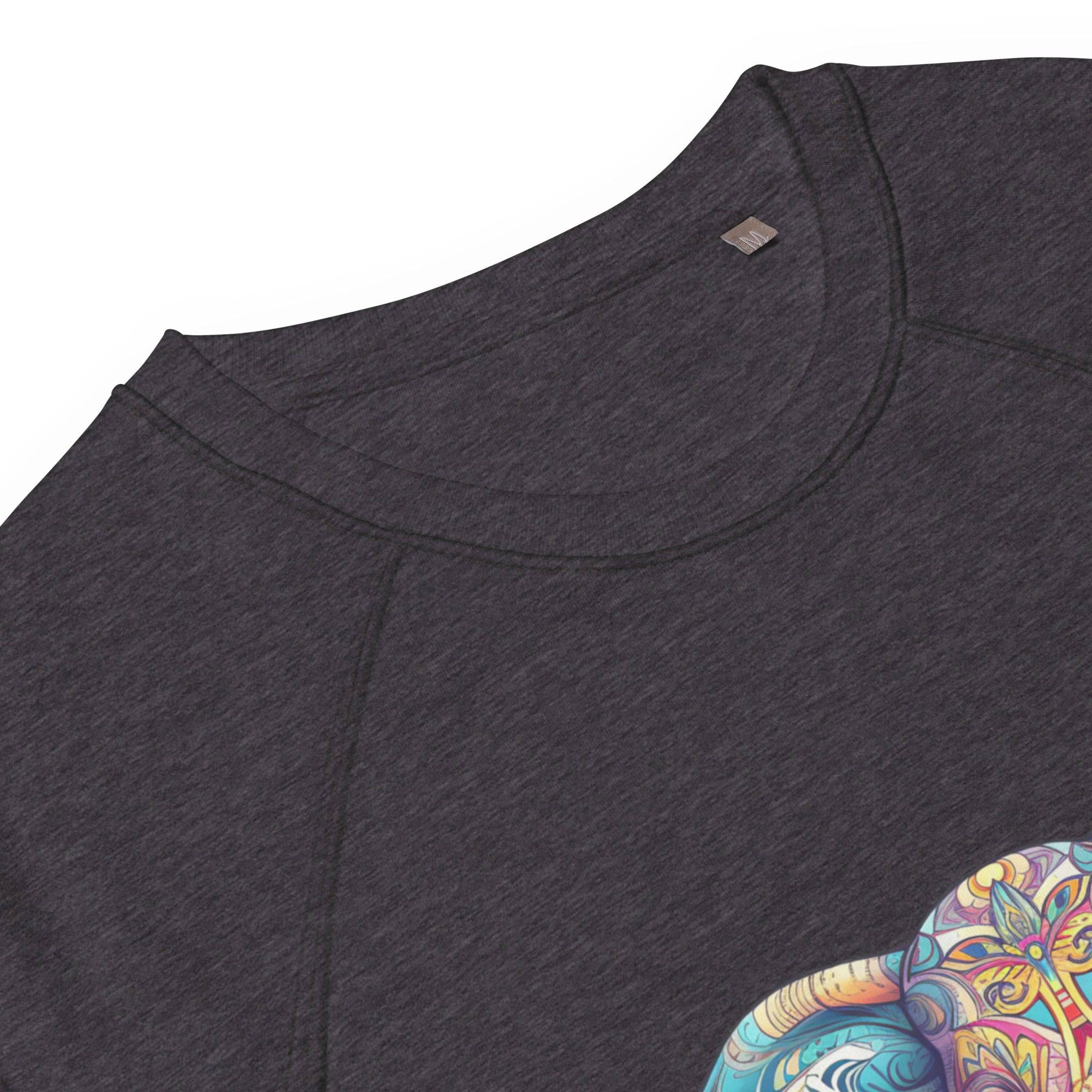 Unisex organic sweatshirt/Coloful-Elephant - Enet Images