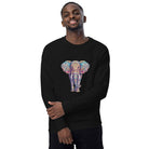 Unisex organic sweatshirt/Coloful-Elephant - Enet Images