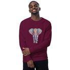 Unisex organic sweatshirt/Coloful-Elephant - Enet Images