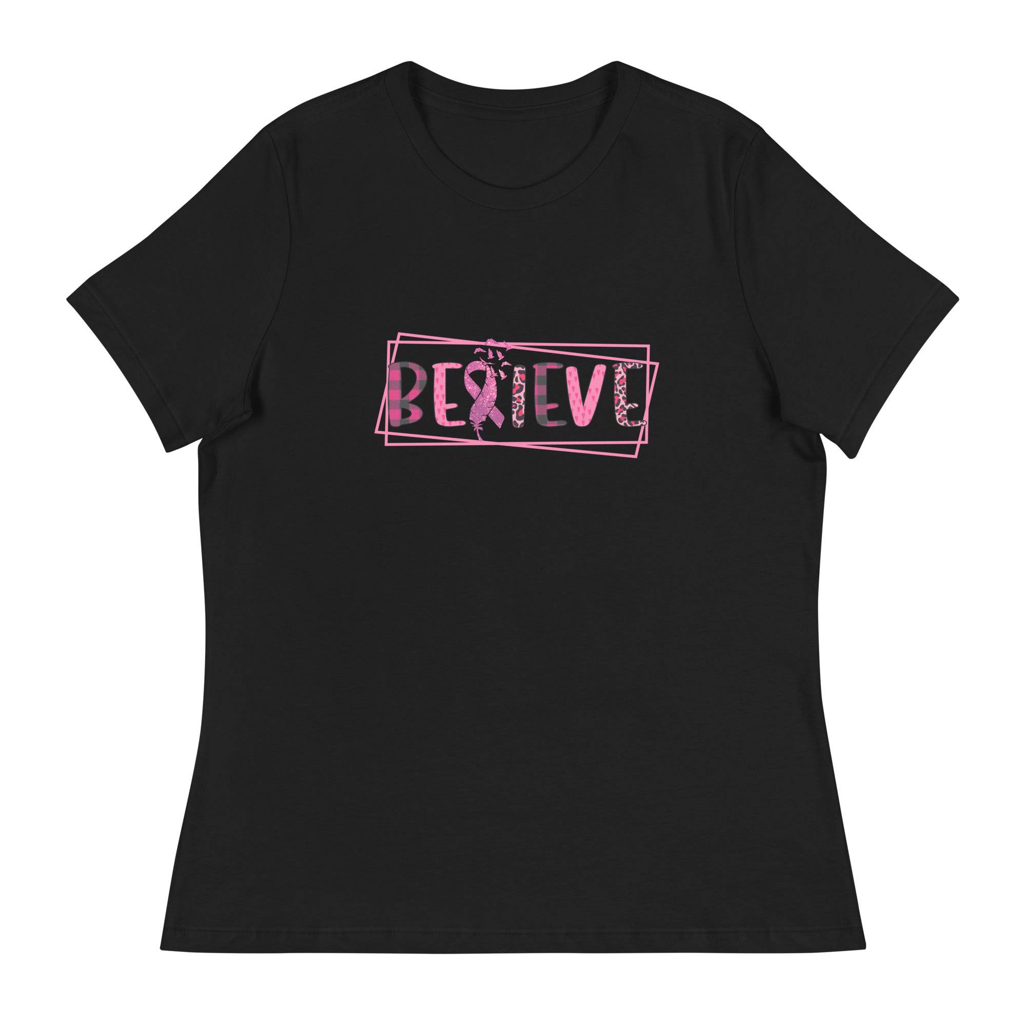 Women's Relaxed T-Shirt-Believe - Enet Images