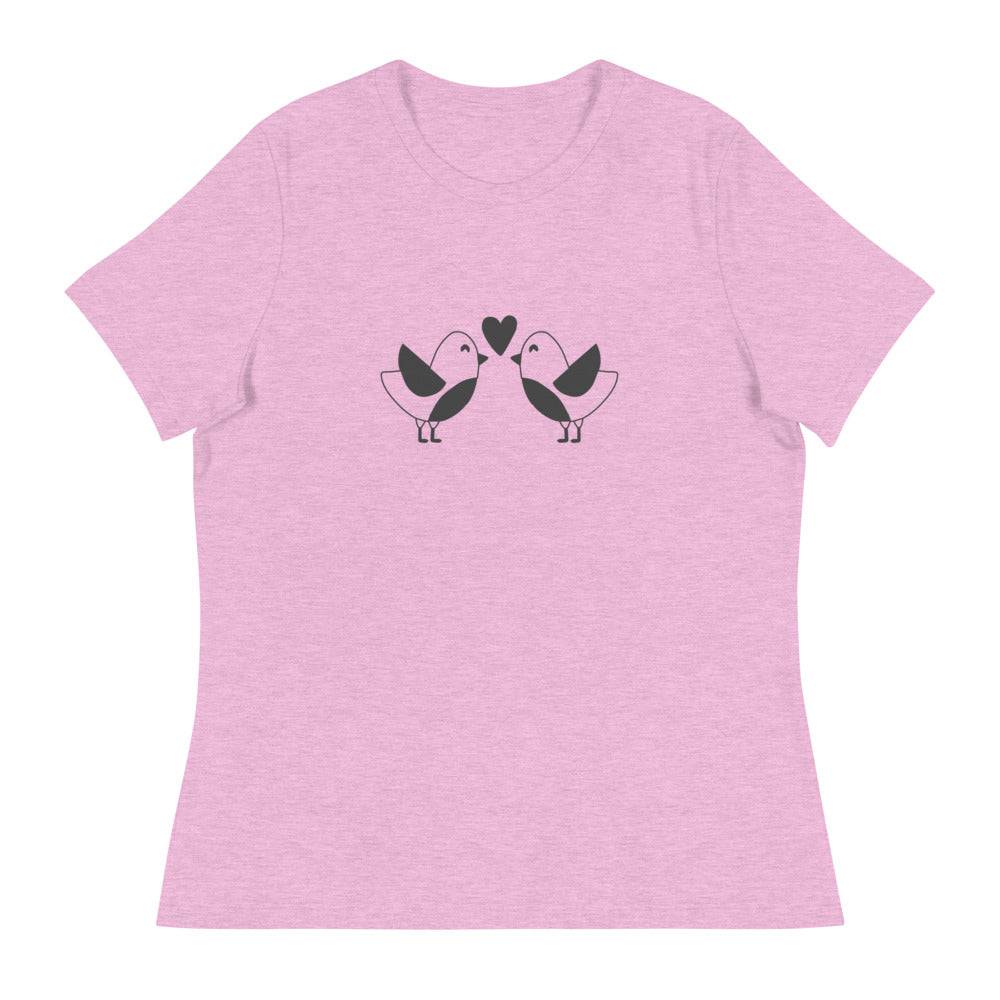 Women's Relaxed T-Shirt/Birds In Love - Enet Images