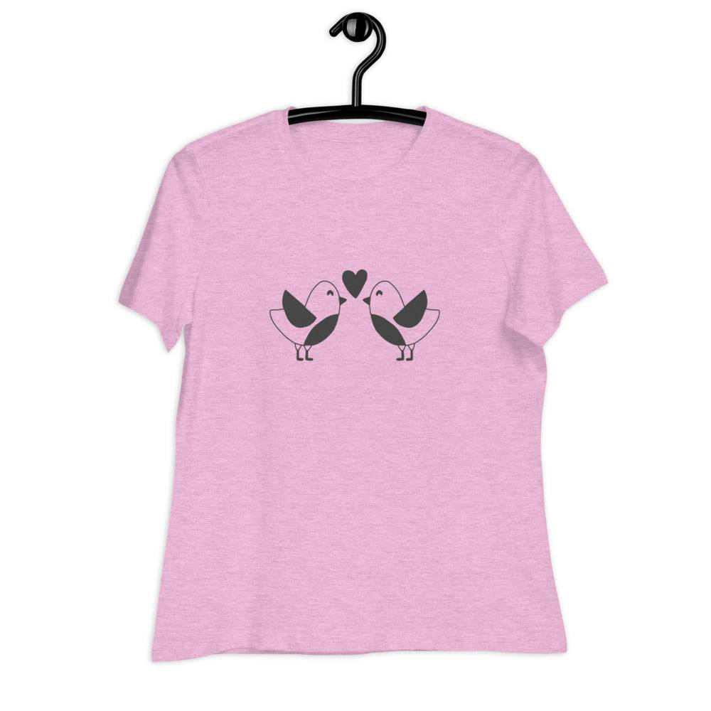 Women's Relaxed T-Shirt/Birds In Love - Enet Images
