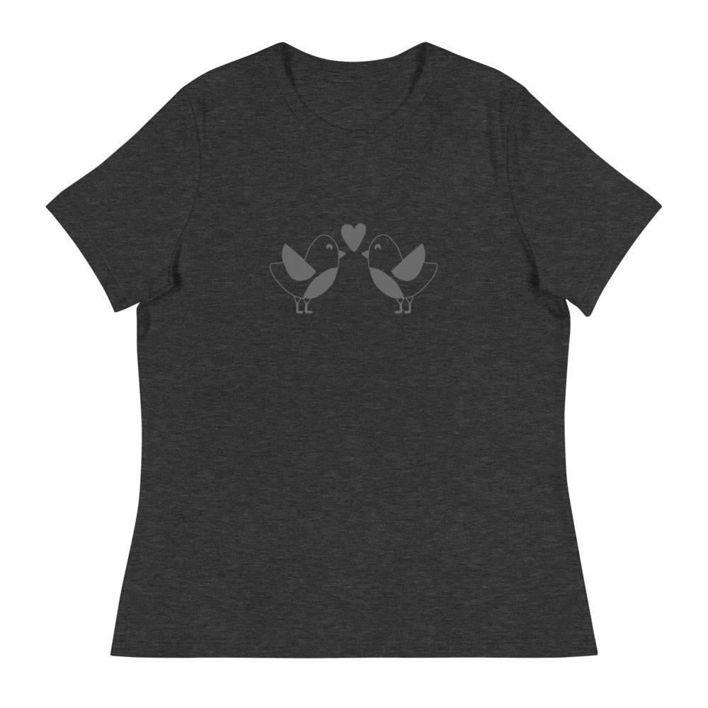 Women's Relaxed T-Shirt/Birds In Love - Enet Images