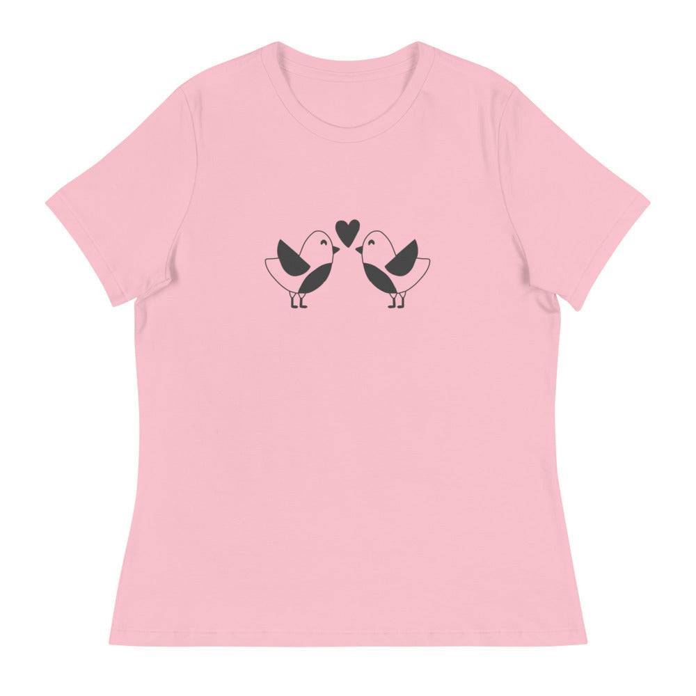 Women's Relaxed T-Shirt/Birds In Love - Enet Images