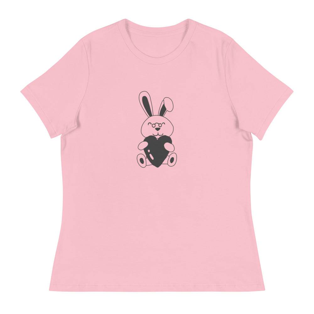 Women's Relaxed T-Shirt/Bunny Heart - Enet Images