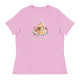 Women's Relaxed T-Shirt/Dog & Flowers 2/Personalized - Enet Images