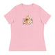 Women's Relaxed T-Shirt/Dog & Flowers 2/Personalized - Enet Images