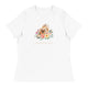 Women's Relaxed T-Shirt/Dog & Flowers 2/Personalized - Enet Images