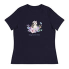 Women's Relaxed T-Shirt/Dog & Flowers 4/Personalized - Enet Images