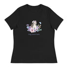 Women's Relaxed T-Shirt/Dog & Flowers 4/Personalized - Enet Images