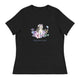 Women's Relaxed T-Shirt/Dog & Flowers 4/Personalized - Enet Images