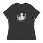 Women's Relaxed T-Shirt/Dog & Flowers 4/Personalized - Enet Images