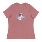 Women's Relaxed T-Shirt/Dog & Flowers 4/Personalized - Enet Images