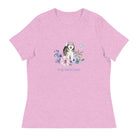 Women's Relaxed T-Shirt/Dog & Flowers 4/Personalized - Enet Images