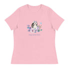 Women's Relaxed T-Shirt/Dog & Flowers 4/Personalized - Enet Images