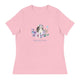 Women's Relaxed T-Shirt/Dog & Flowers 4/Personalized - Enet Images