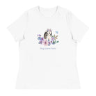 Women's Relaxed T-Shirt/Dog & Flowers 4/Personalized - Enet Images