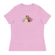 Women's Relaxed T-Shirt/Dog & Flowers/Personalized - Enet Images