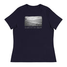 Women's Relaxed T-Shirt/Earth In B&W/Personalised - Enet Images