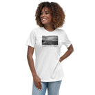 Women's Relaxed T-Shirt/Earth In B&W/Personalized - Enet Images