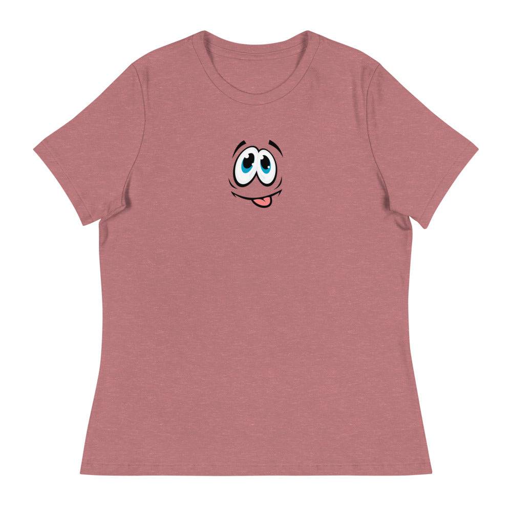 Women's Relaxed T-Shirt/Face Emoticons 1 - Enet Images