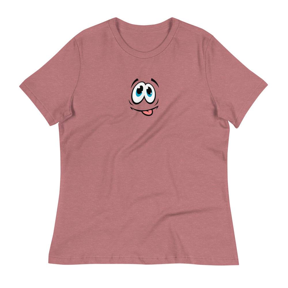 Women's Relaxed T-Shirt/Face Emoticons 1 - Enet Images