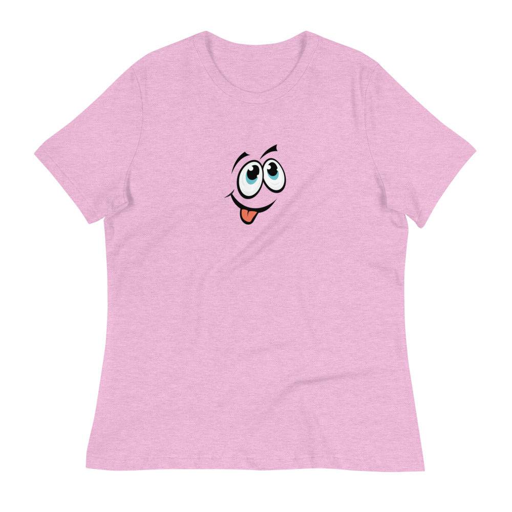 Women's Relaxed T-Shirt/Face Emoticons 2 - Enet Images