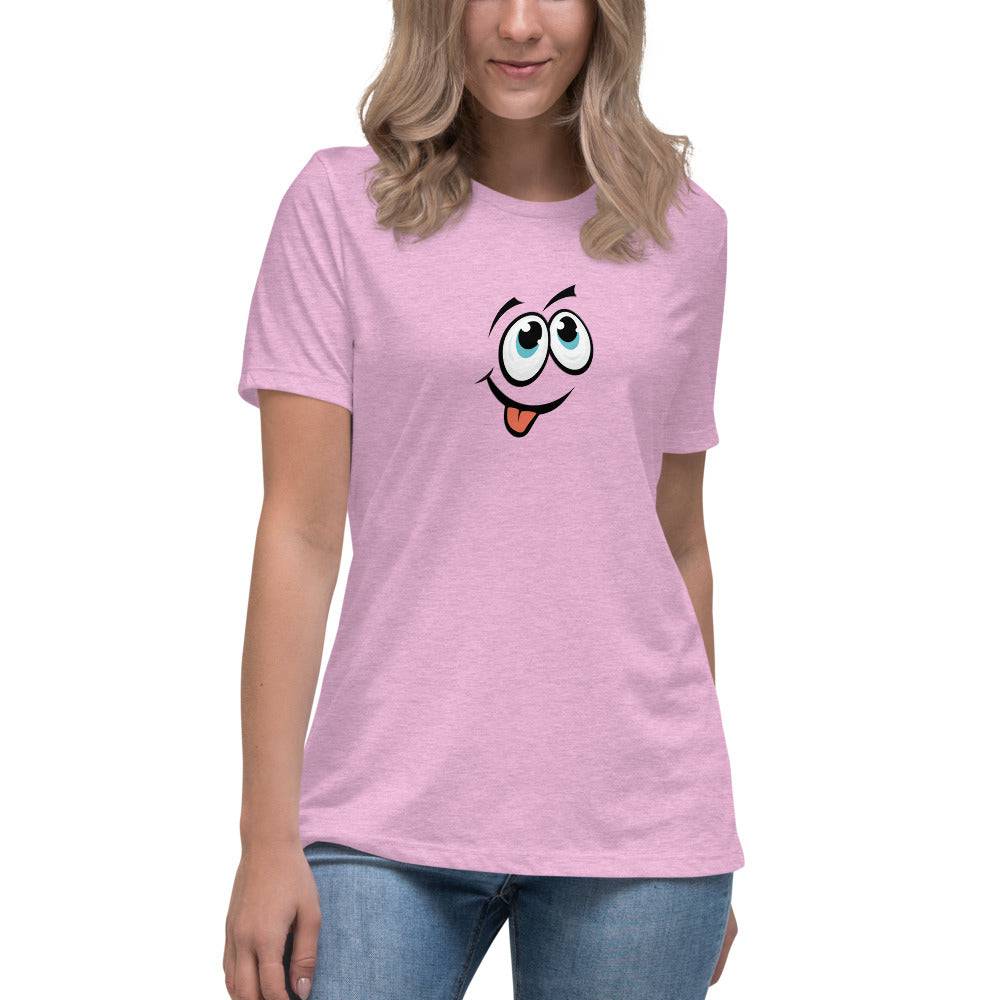 Women's Relaxed T-Shirt/Face Emoticons 2 - Enet Images